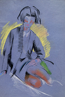 Portrait of a Woman Sitting on the Floor