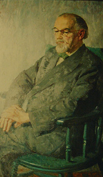 Portrait of a Man on a Green Chair