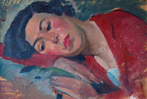 Reclining Woman in Red Jacket