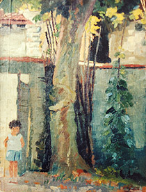 Child by a Tree