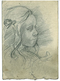 Girl with ribbon in her hair