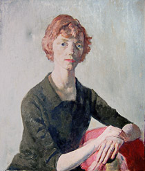 Red Headed Woman in a Green Dress